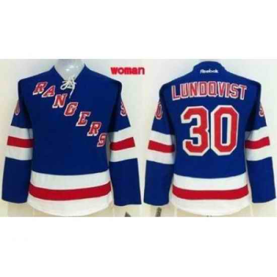 Women's New York Rangers #30 Henrik Lundqvist Blue Home Stitched NHL Jersey